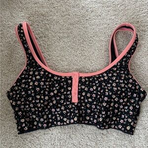 Aero black floral bikini top size XS